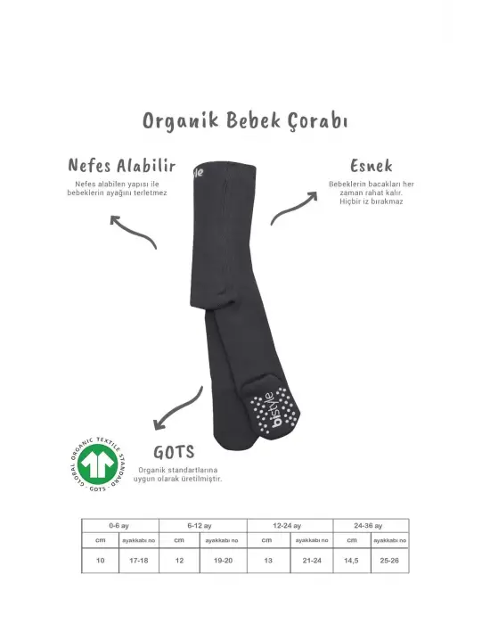 Tekli Kaymaz Mix Havlu Külotlu Çorap 50501 Antrasit