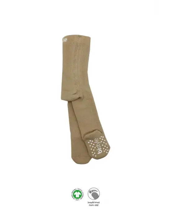 Tekli Kaymaz Mix Havlu Külotlu Çorap 50501 Bej