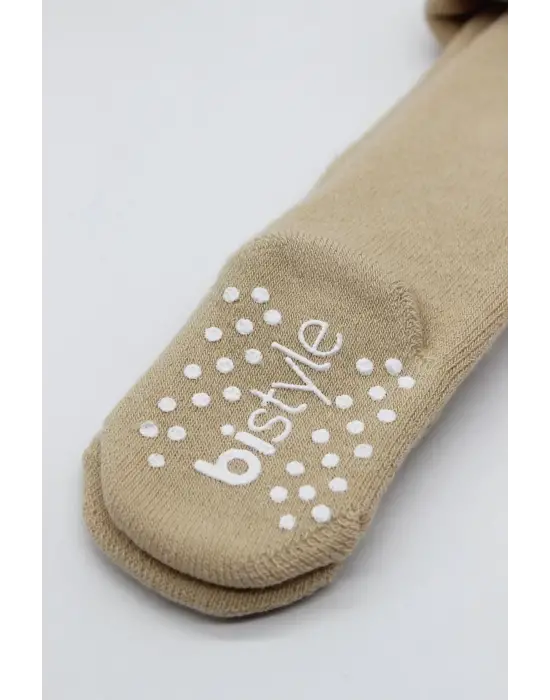 Tekli Kaymaz Mix Havlu Külotlu Çorap 50501 Bej