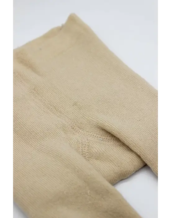 Tekli Kaymaz Mix Havlu Külotlu Çorap 50501 Bej