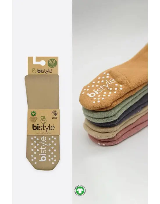 Tekli Kaymaz Mix Havlu Külotlu Çorap 50501 Bej