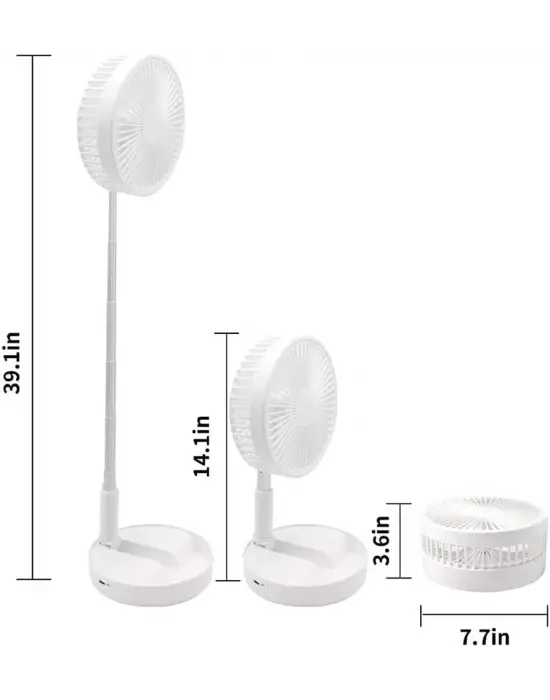 Omarı Şarjlı Teleskopik Masa Vantilatörü - Portatif Ve Katlanabilir