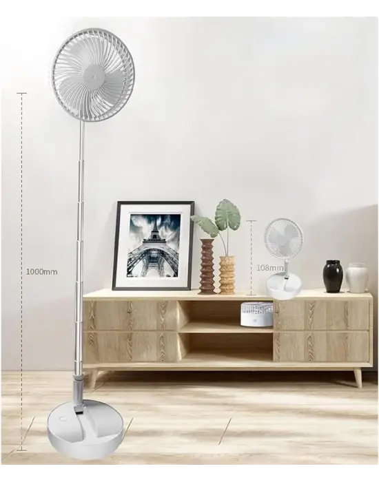 Omarı Şarjlı Teleskopik Masa Vantilatörü - Portatif Ve Katlanabilir