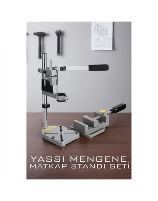 Tezgah Üstü Matkap Standı  + Tezgah Mengenes Seti