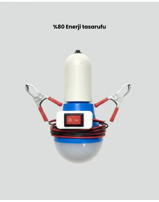 Timsah Kıskaçlı 12v Led Ampul Kamp Ve Acil Durum Lambası