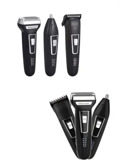 Tıraş Makinesi 3 Başlıklı T Başlıklı Hassas Ciltlere Özel Saç Sakal Vücut Kulak Ve Burun