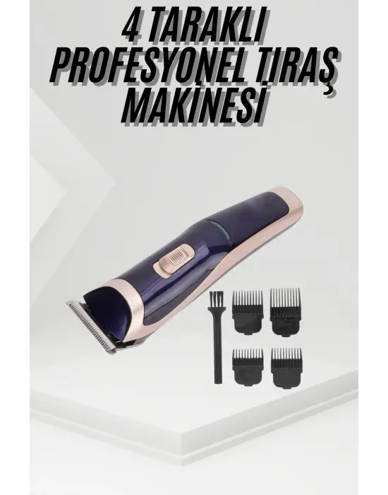 Tıraş Makinesi 4 Başlıklı Paslanmaz Çelik Bıçaklı Tüm Saç Tiplerine Uygun
