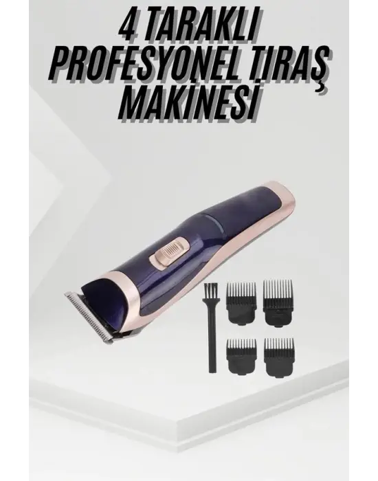 Tıraş Makinesi 4 Başlıklı Paslanmaz Çelik Bıçaklı Tüm Saç Tiplerine Uygun