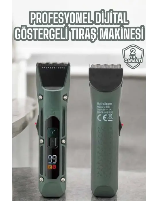 Tıraş Makinesi Dijital Göstergeli Turbo Motor Paslanmaz Çelik