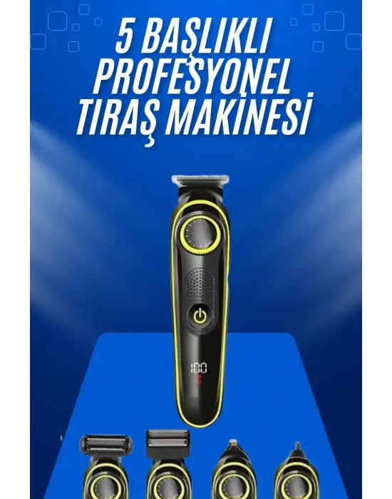 Tıraş Makinesi Şarjlı 5 Başlıklı Burun Ve Kulak Temizleme