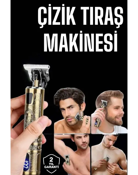 Tıraş Makinesi Şarjlı Profesyonel Saç Kesme Makinesi Gold Çizik Tıraş