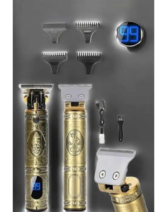 Tıraş Makinesi Şarjlı Profesyonel Saç Kesme Makinesi Gold Çizik Tıraş