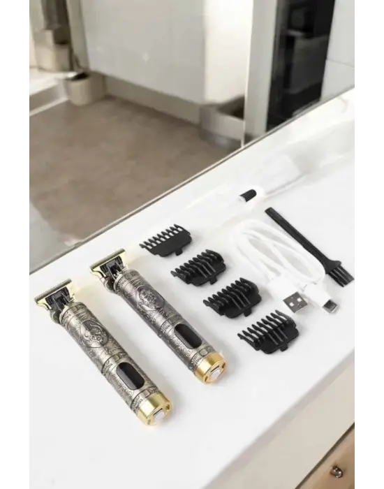 Tıraş Makinesi Şarjlı Profesyonel Saç Kesme Makinesi Gold Çizik Tıraş