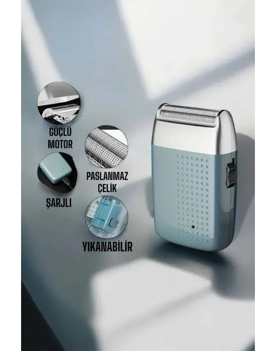 Tıraş Makinesi Sinek Kaydı Paslanmaz Çelik Taşınabilir Şarjlı