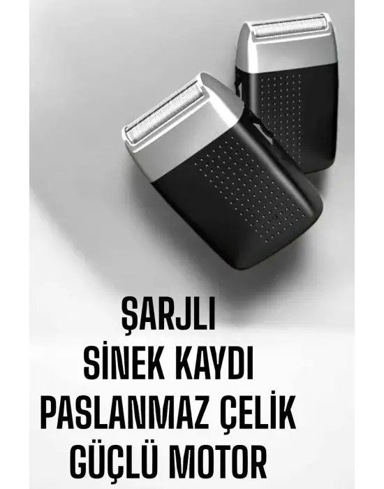 Tıraş Makinesi Sinek Kaydı Paslanmaz Çelik Taşınabilir Şarjlı
