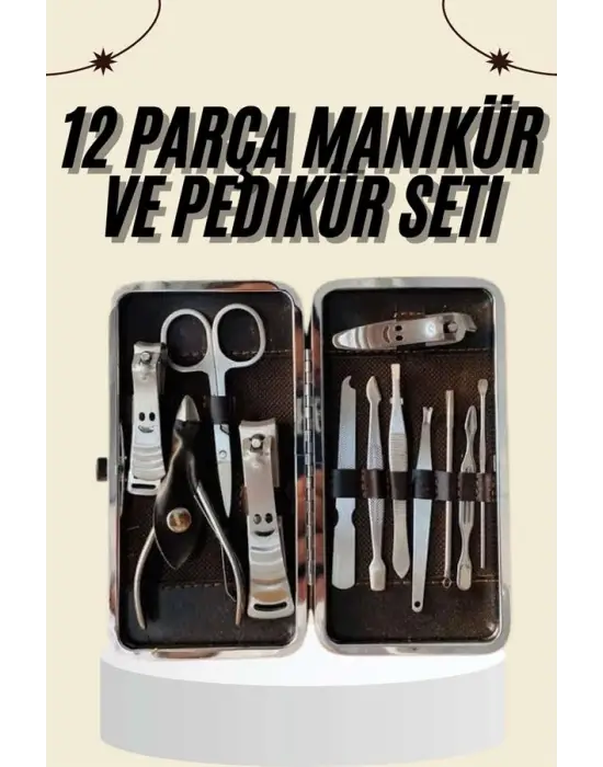 Tırnak Bakımı Tırnak Makası Profesyonel 12 Parça El Ayak Manikür Pedikür Seti