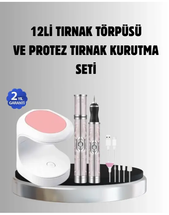 Tırnak Matkabı Ve Led Oje Kurutucu 2’li Profesyonel Bakım Seti