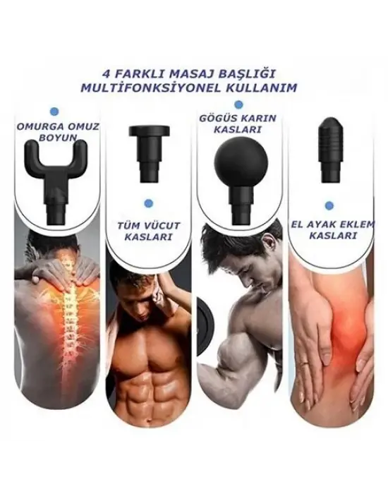 Omarı Titreşimli Masaj Aleti 4 Başlıklı Şarjlı Göbek Eritme Cihazı