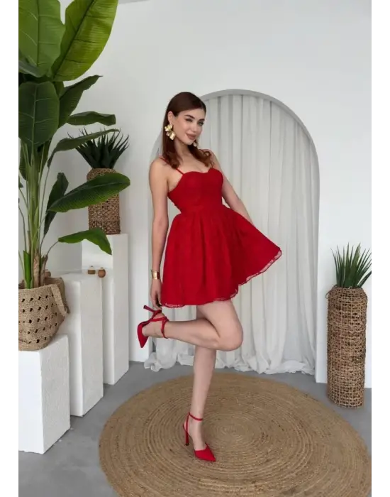 Toba İp Askılı Elbise