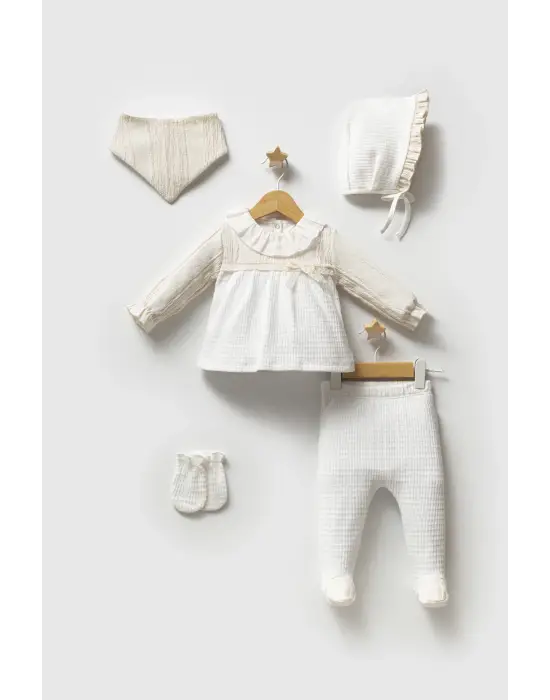 Tongs Baby Authentic 5li Zıbın Takım Ekru