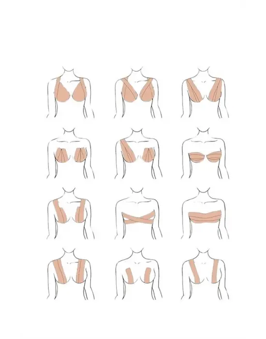 Toparlayıcı Göğüs Bandı Şekillendirici Ten Rengine Uygun Esnek Hassas Ciltlere Uygun