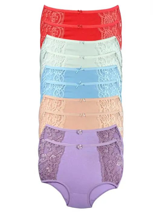 Omarı Yüksek Bel Kenar Dantelli Bato Külot Seti