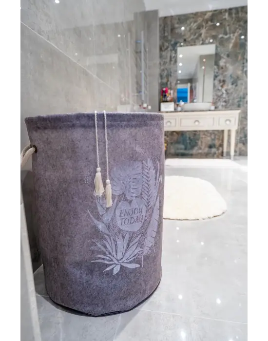 Omarı Püskül Detaylı Düzenleyici Keçe Sepet