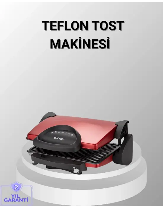 Tost Makinesi Kırmızı Döküm Plaka 6+ Dilim Çok Kapasiteli Izgara