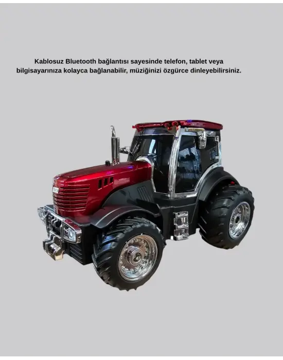 Traktör Tasarımlı Bluetooth Hoparlör 12w Tws Destekli Nostaljik Model