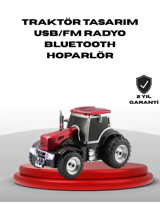 Traktör Tasarımlı Bluetooth Hoparlör Usb Tf Aux Fm Radyo