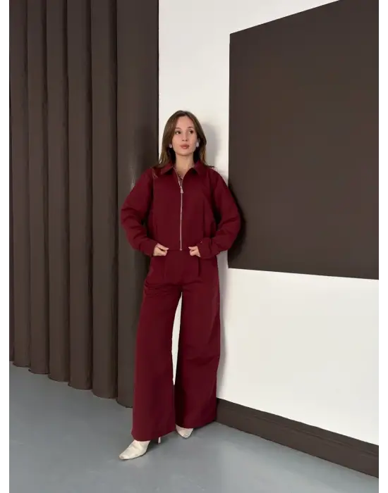 Trenç takım alt üst bordo ons