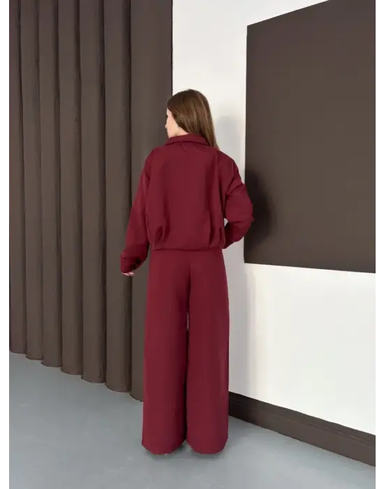 Trenç takım alt üst bordo ons