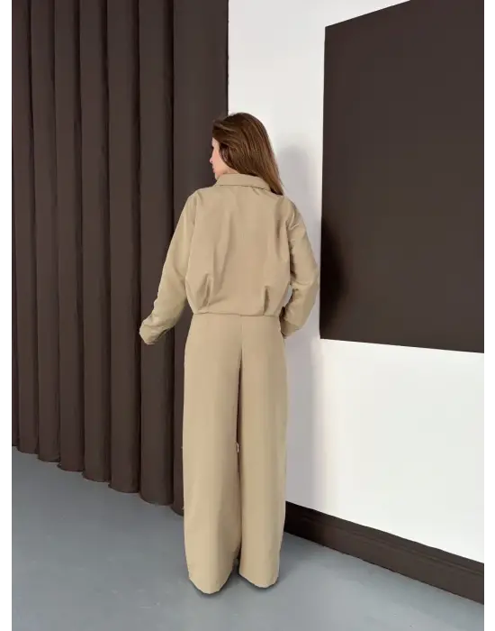 Trenç takım alt üst haki ons