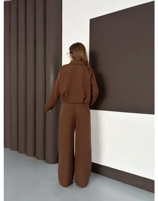 Trenç takım alt üst kahve ons