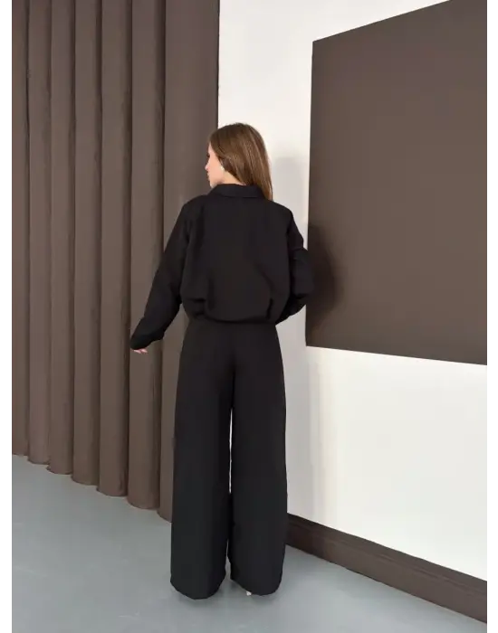 Trenç takım alt üst siyah ons