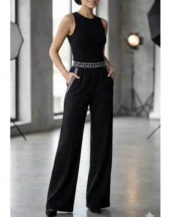 Trend Genç Paçalı Ithal Krep Pantolon