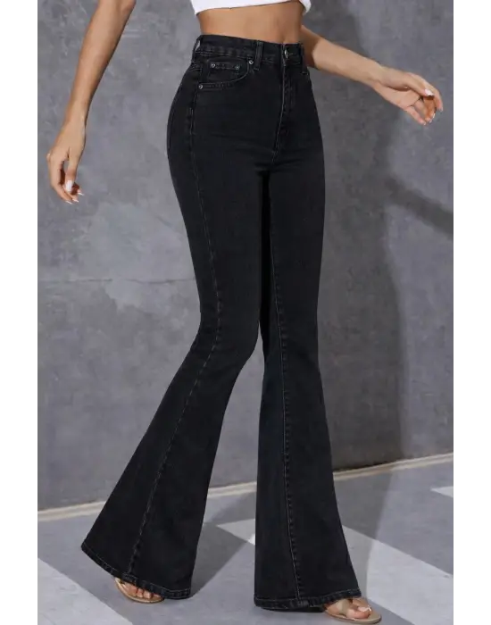 Trend Yüksek Bel Geniş Kot Pantolon