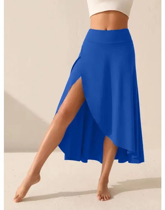 Omarı Yüksek Bel Tasarım Etekli Tayt