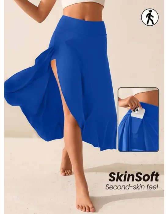 Omarı Yüksek Bel Tasarım Etekli Tayt