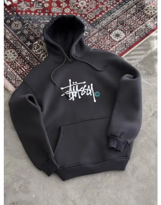 Omarı Rahat ve Şık Kapşonlu Baskılı SweatShirt