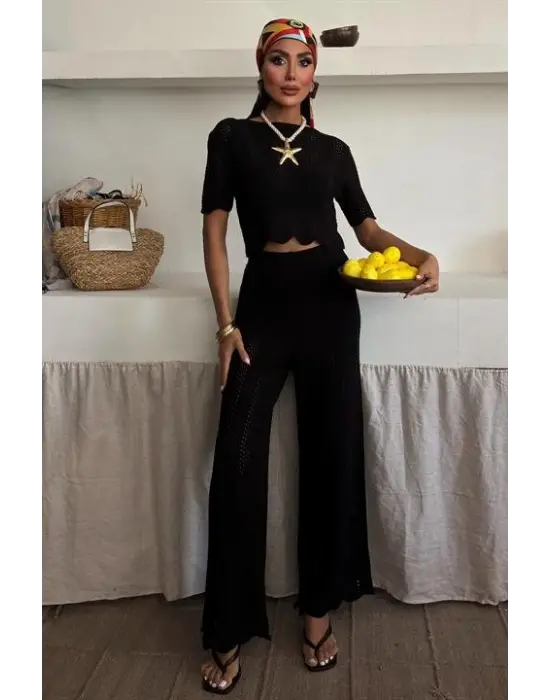 Triko Bluz Pantolon İkili Takım 10084-025