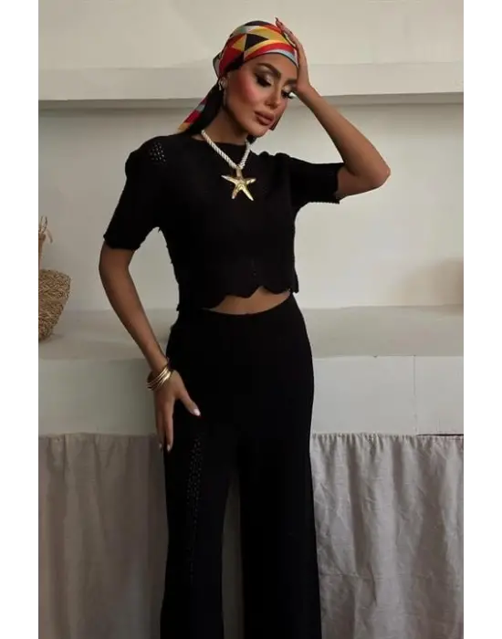 Triko Bluz Pantolon İkili Takım 10084-025