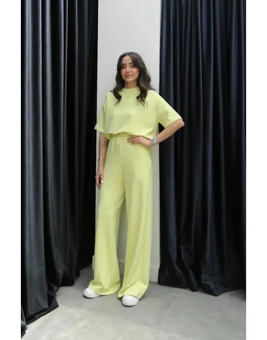 Tshirt alt üst modal takım sarı