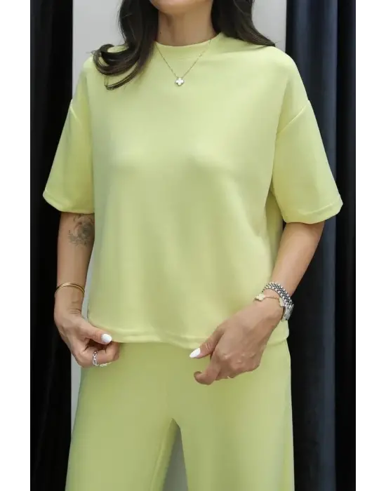 Tshirt alt üst modal takım sarı