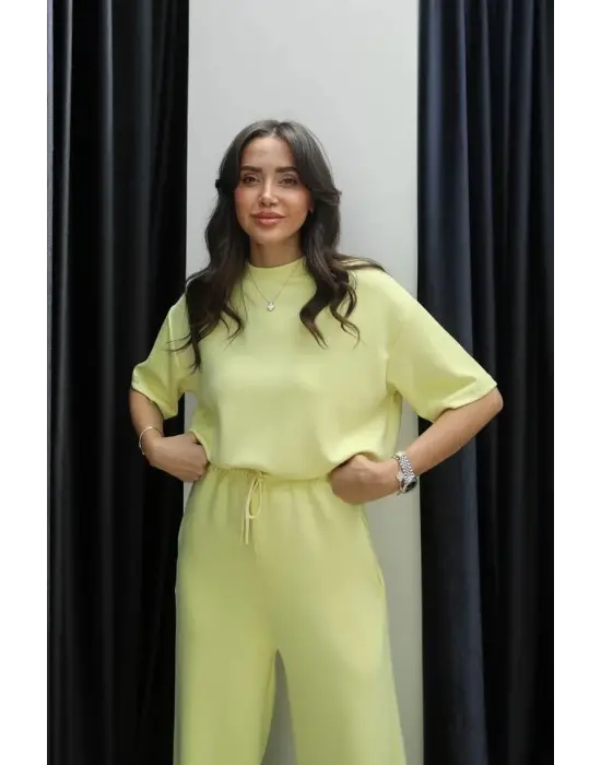 Tshirt alt üst modal takım sarı