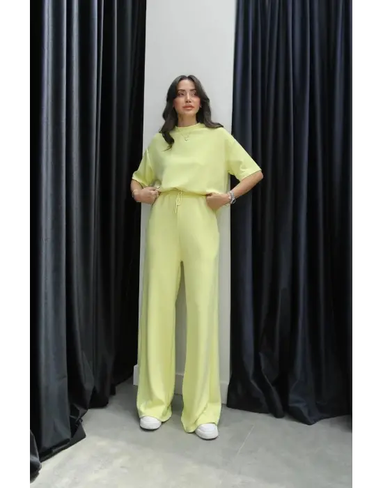 Tshirt alt üst modal takım sarı