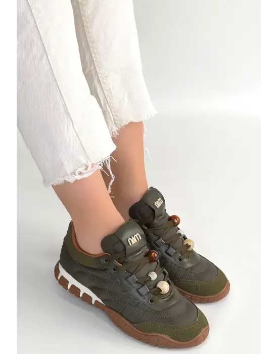 Tues Yeşik Nubuk Bağcıklı Spor Ayakkabı