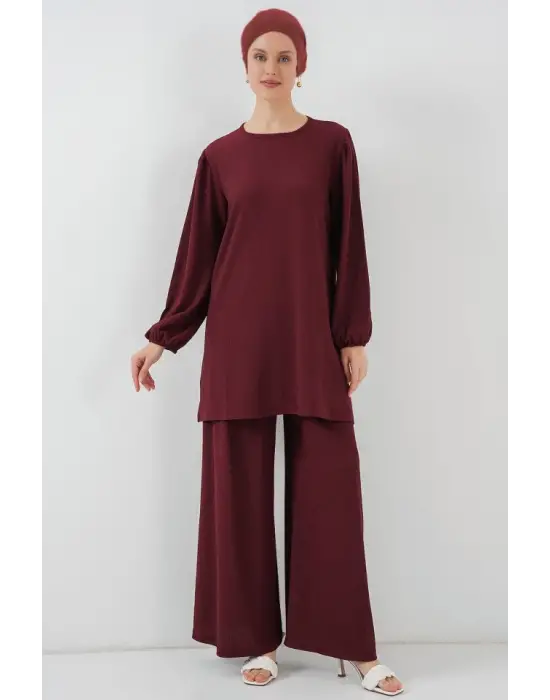 Tunik Pantolon Alt Üst Takım 6663 - Bordo