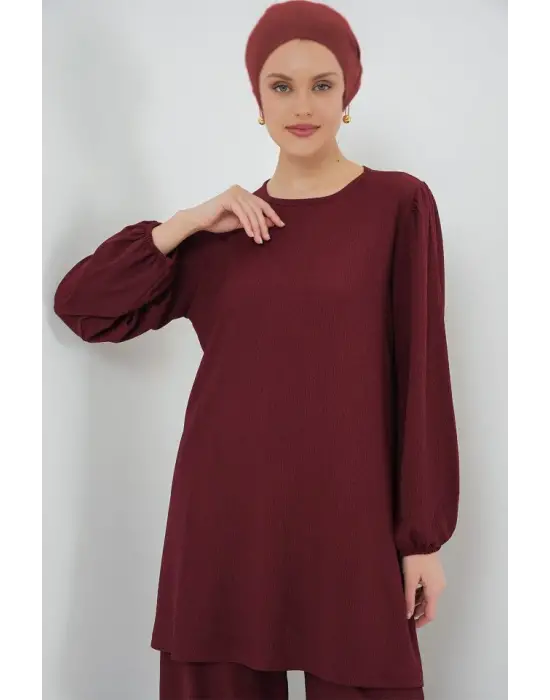 Tunik Pantolon Alt Üst Takım 6663 - Bordo