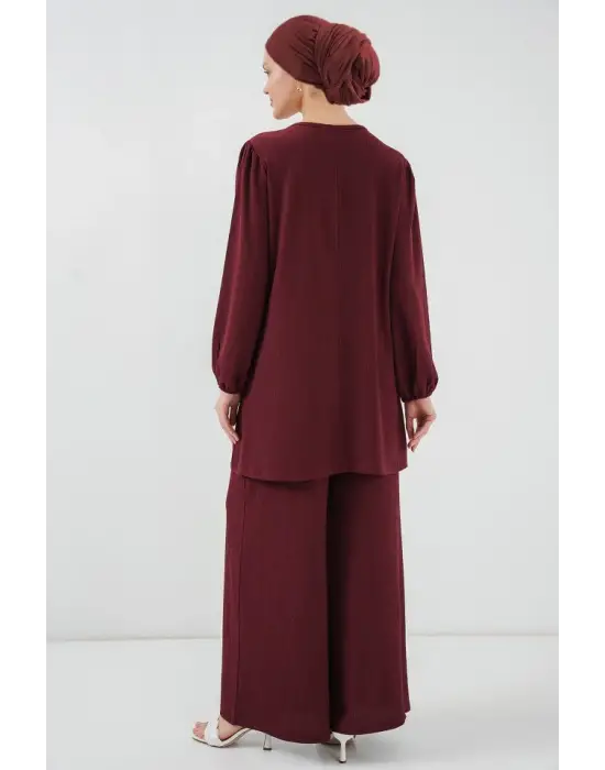 Tunik Pantolon Alt Üst Takım 6663 - Bordo